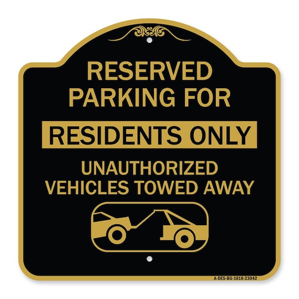 Reserved Parking Reserved Parking for Residents Only Unauthorized Vehicles Towed Away, BG-1818-23042